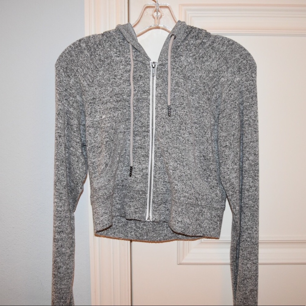 Urban outfitters cropped zip up hoodie